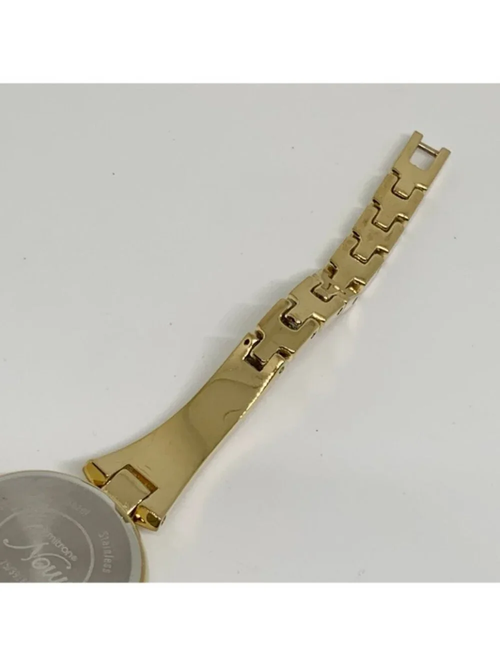 Armitron women’s watch gold tone 24mm mop dial quartz rhinestones running